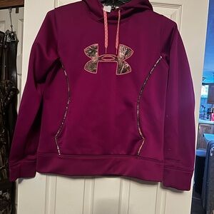 Under Armour Maroon Hoodie with Camo Logo